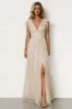 Karina Shimmer Gown | Ivory + Silver sold by Baltic Born
