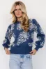Blake Floral Sweater | Blue + Cream sold by Baltic Born