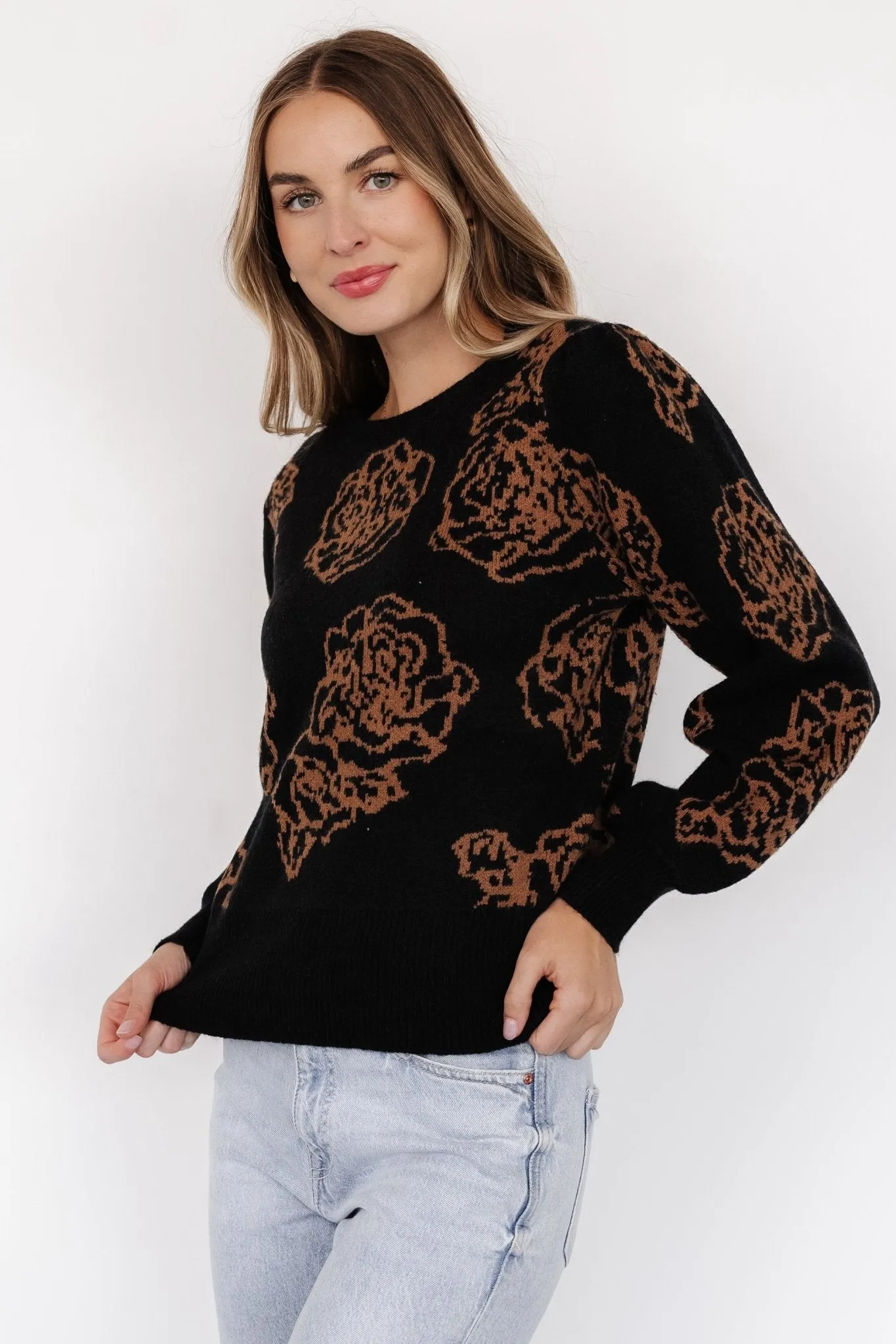 Blake Floral Sweater | Black + Camel sold by Baltic Born product image thumbnail 2