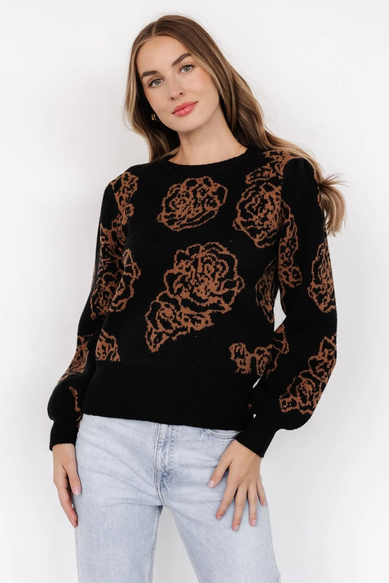 Blake Floral Sweater | Black + Camel sold by Baltic Born product image thumbnail 5