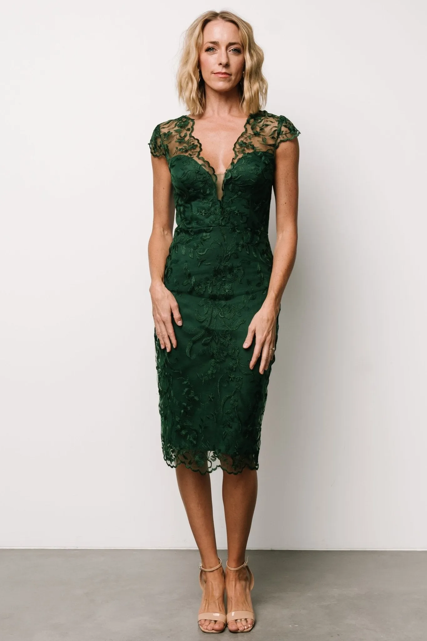Jordana Embroidered Midi Dress | Emerald sold by Baltic Born product image thumbnail 5