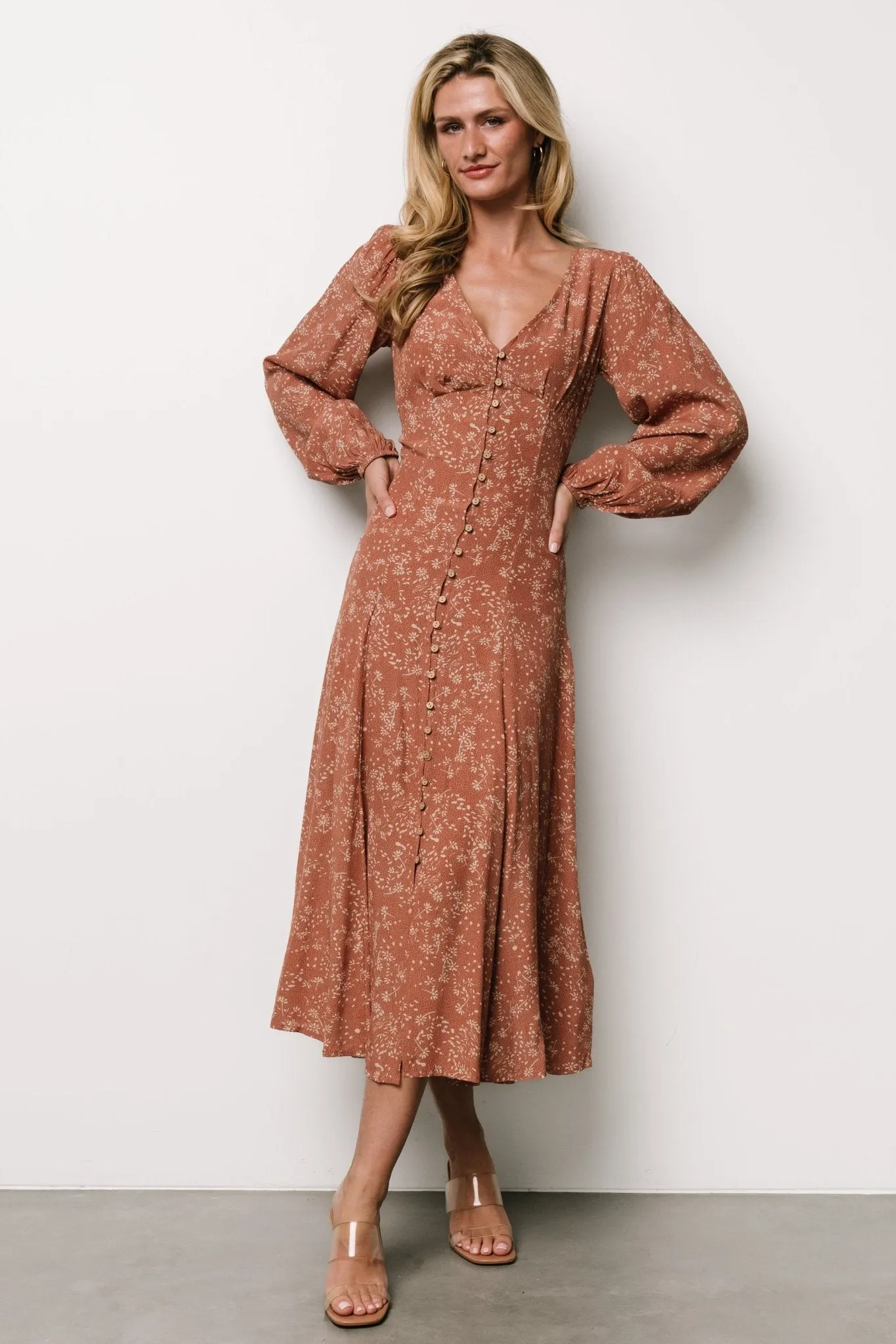 Claudine Maxi Dress | Dusty Clay Print sold by Baltic Born product image thumbnail 5