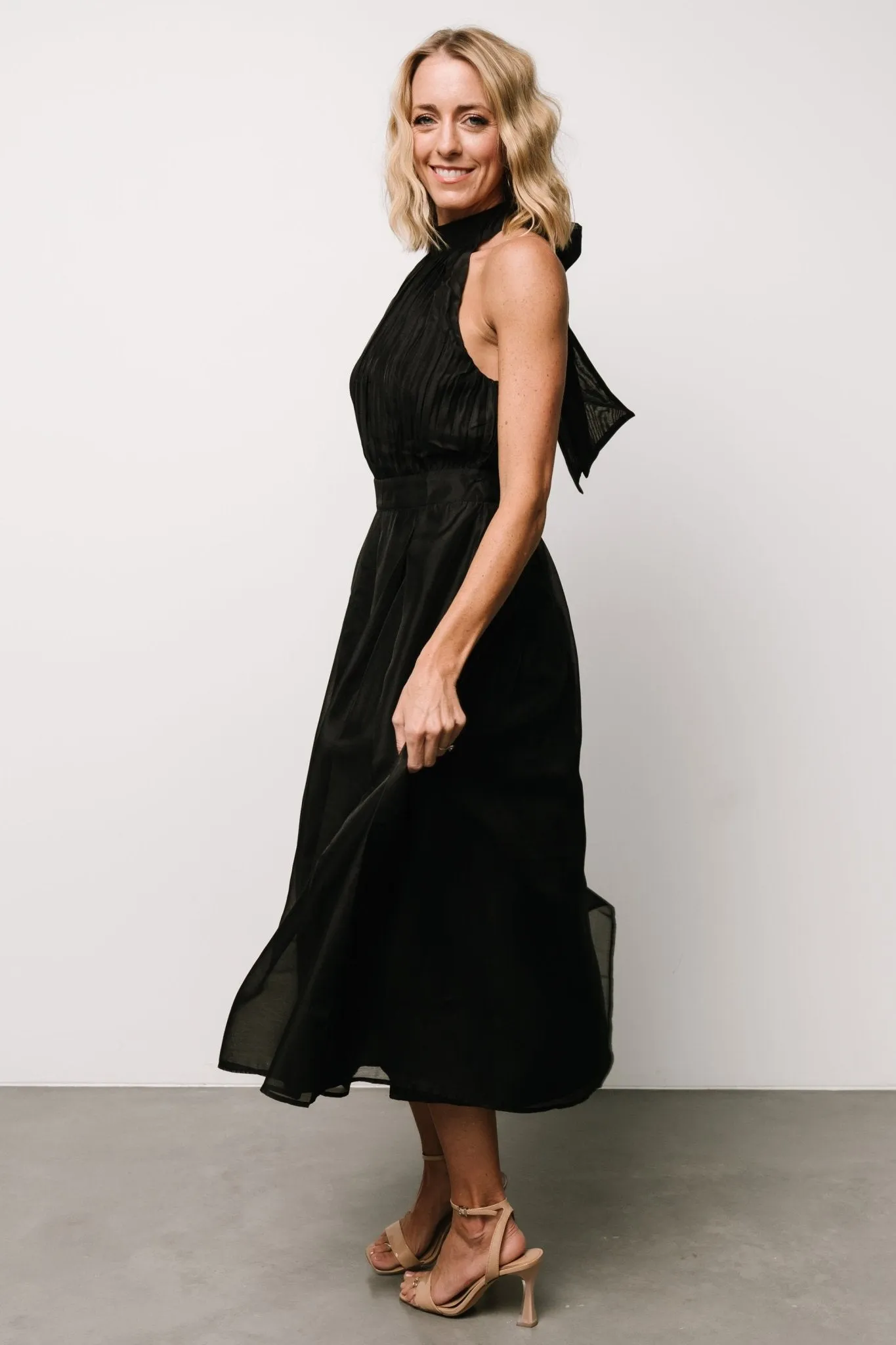 Rheise Pleated Top Dress | Black sold by Baltic Born product image thumbnail 3