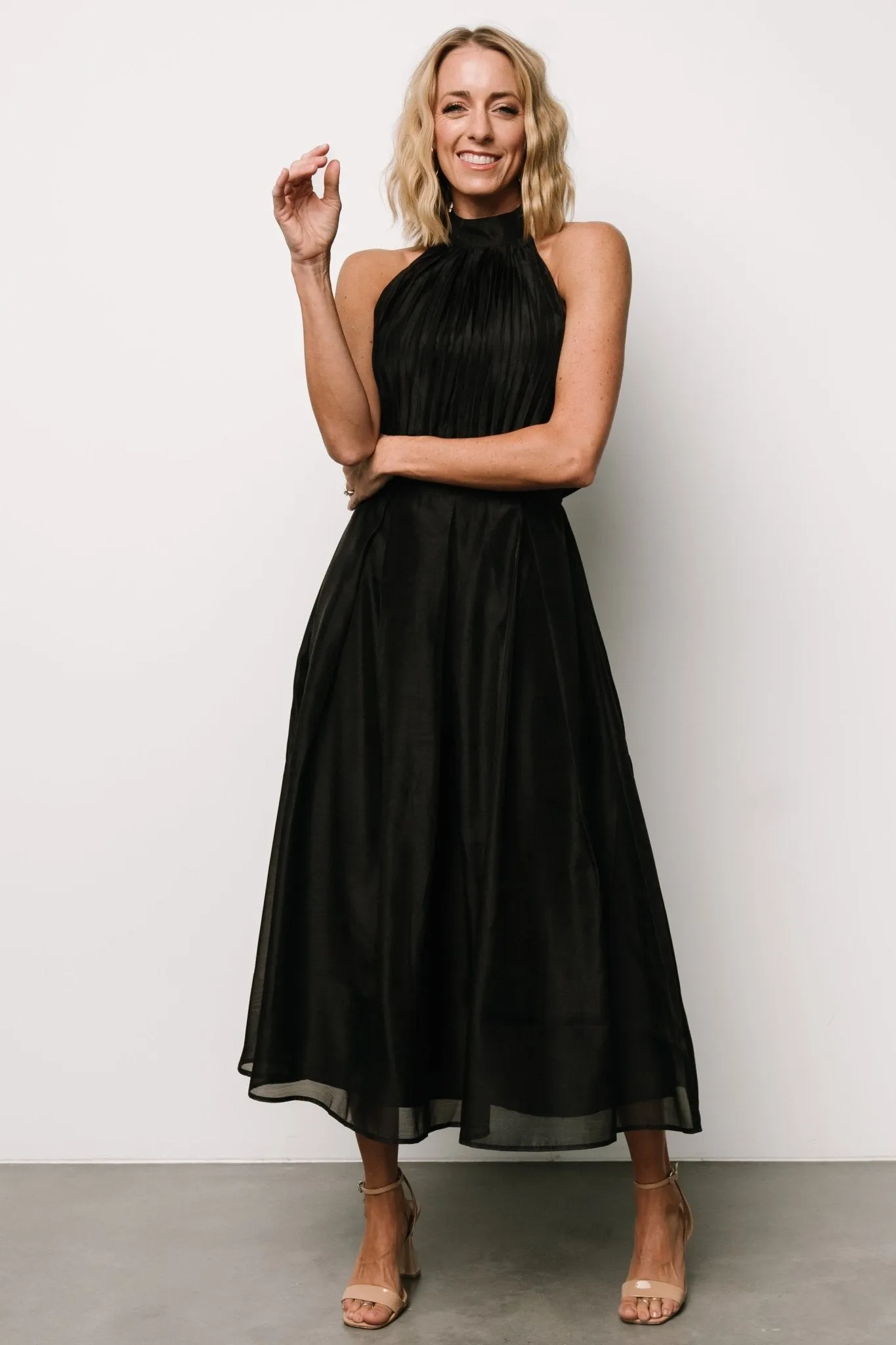 Rheise Pleated Top Dress | Black sold by Baltic Born product image thumbnail 4