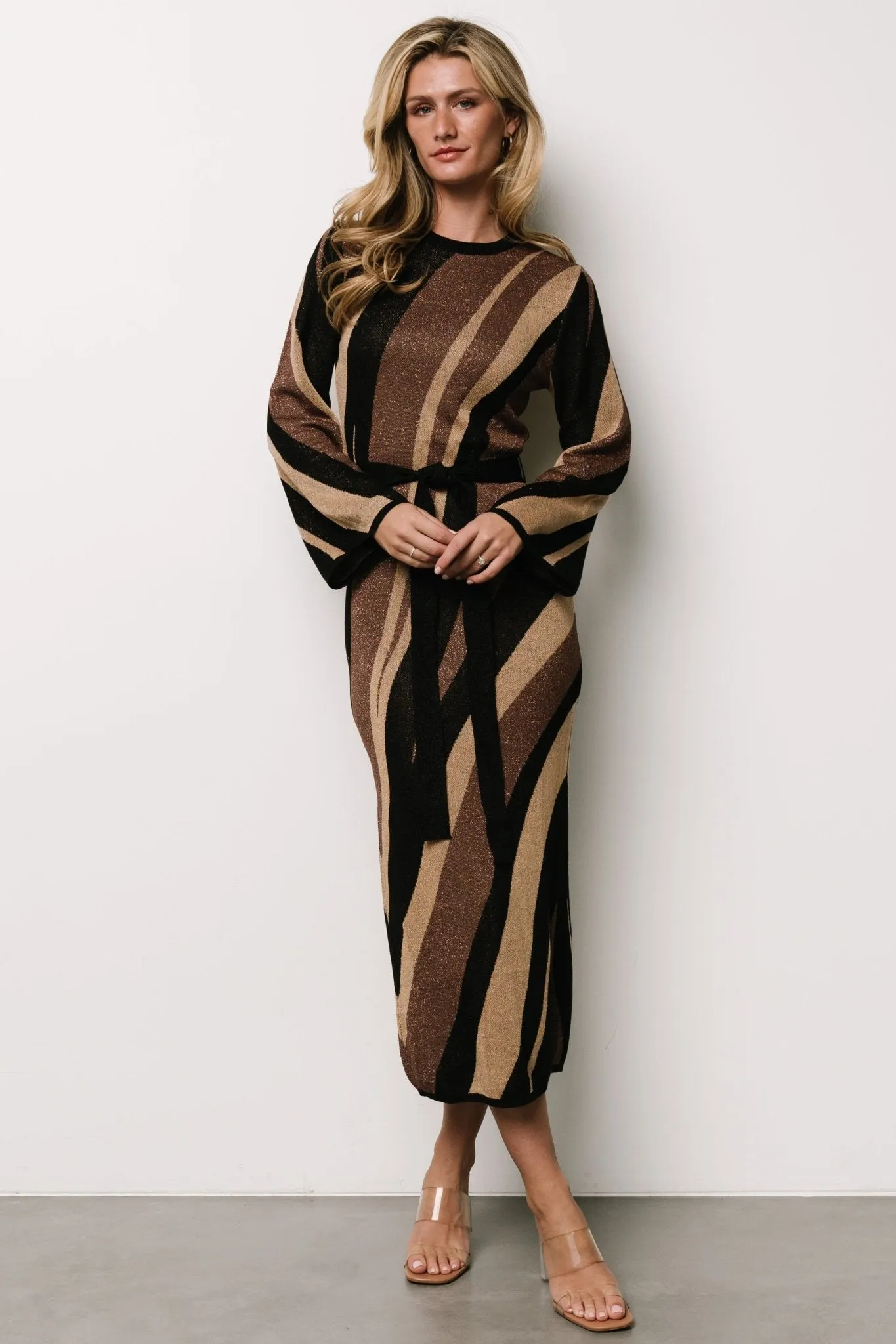 Leigh Sweater Dress | Brown Multi Print sold by Baltic Born product image thumbnail 4