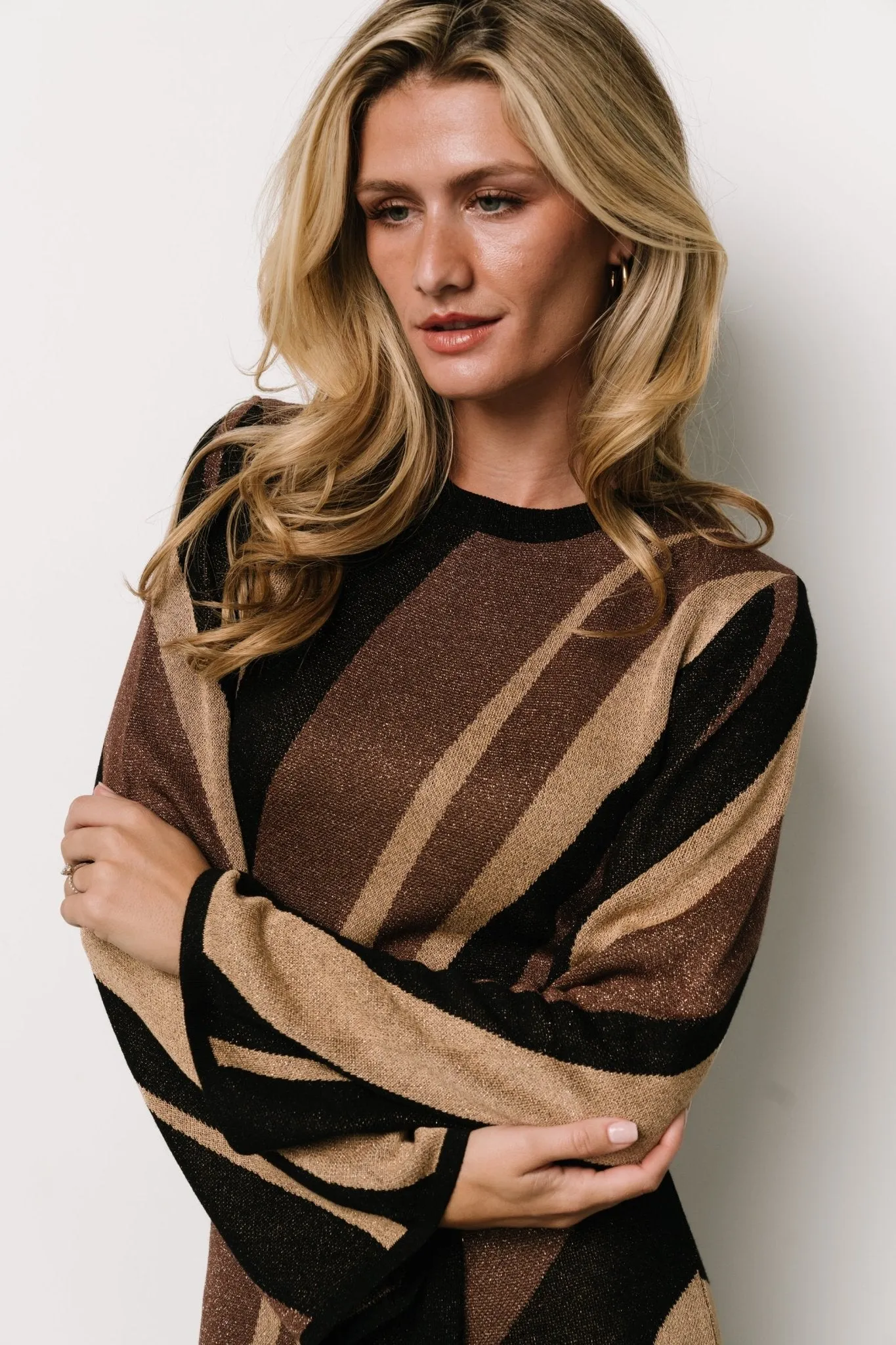 Leigh Sweater Dress | Brown Multi Print sold by Baltic Born product image thumbnail 2