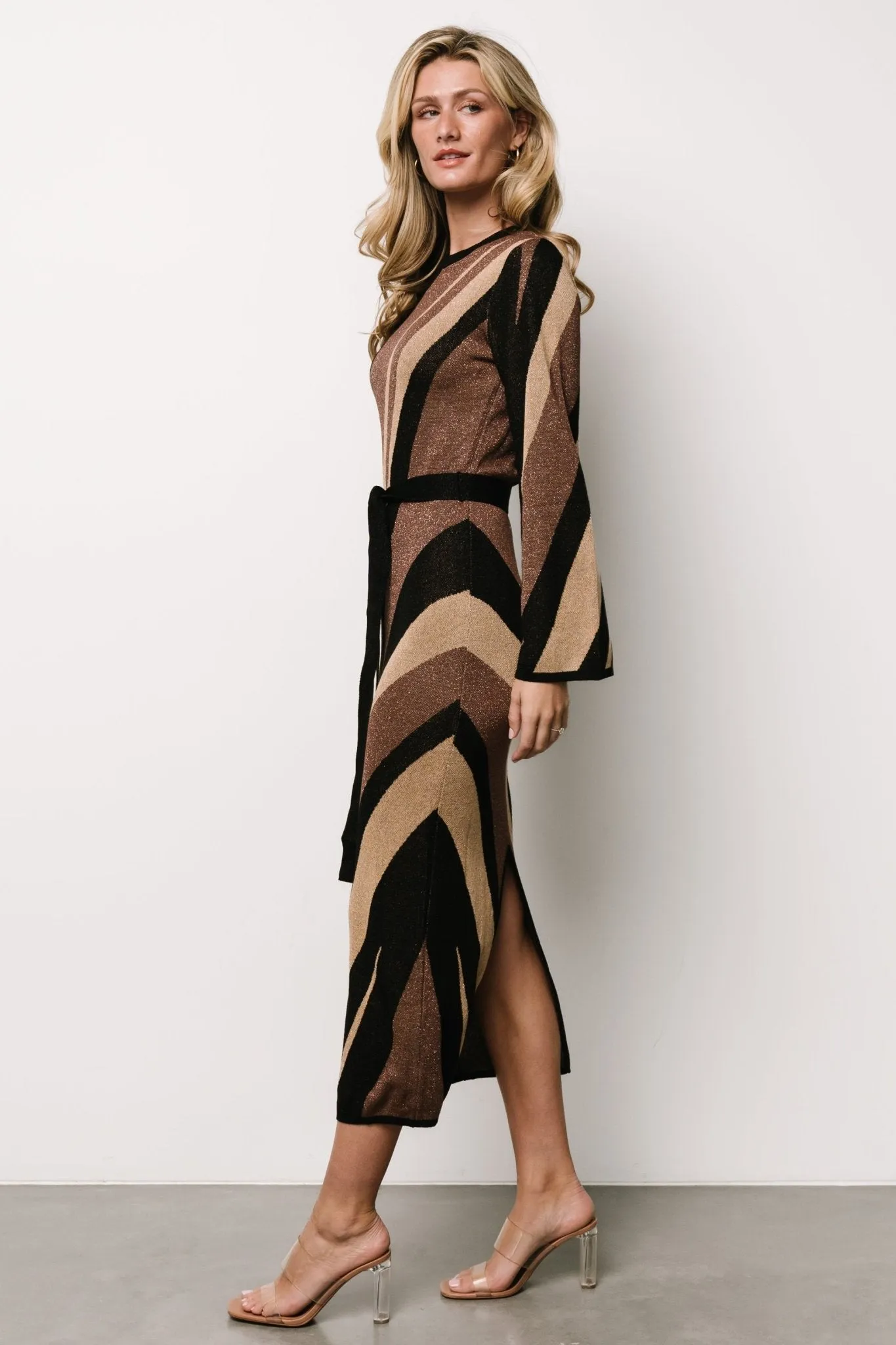 Leigh Sweater Dress | Brown Multi Print sold by Baltic Born product image thumbnail 3