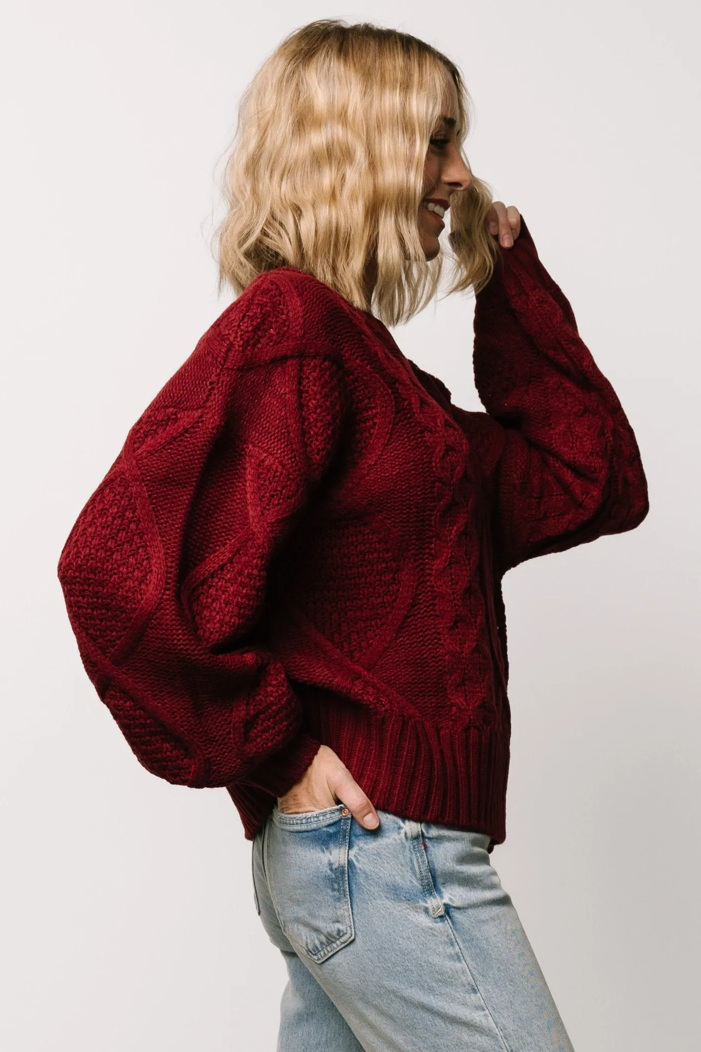 Anthony Knit Sweater | Wine sold by Baltic Born product image thumbnail 3