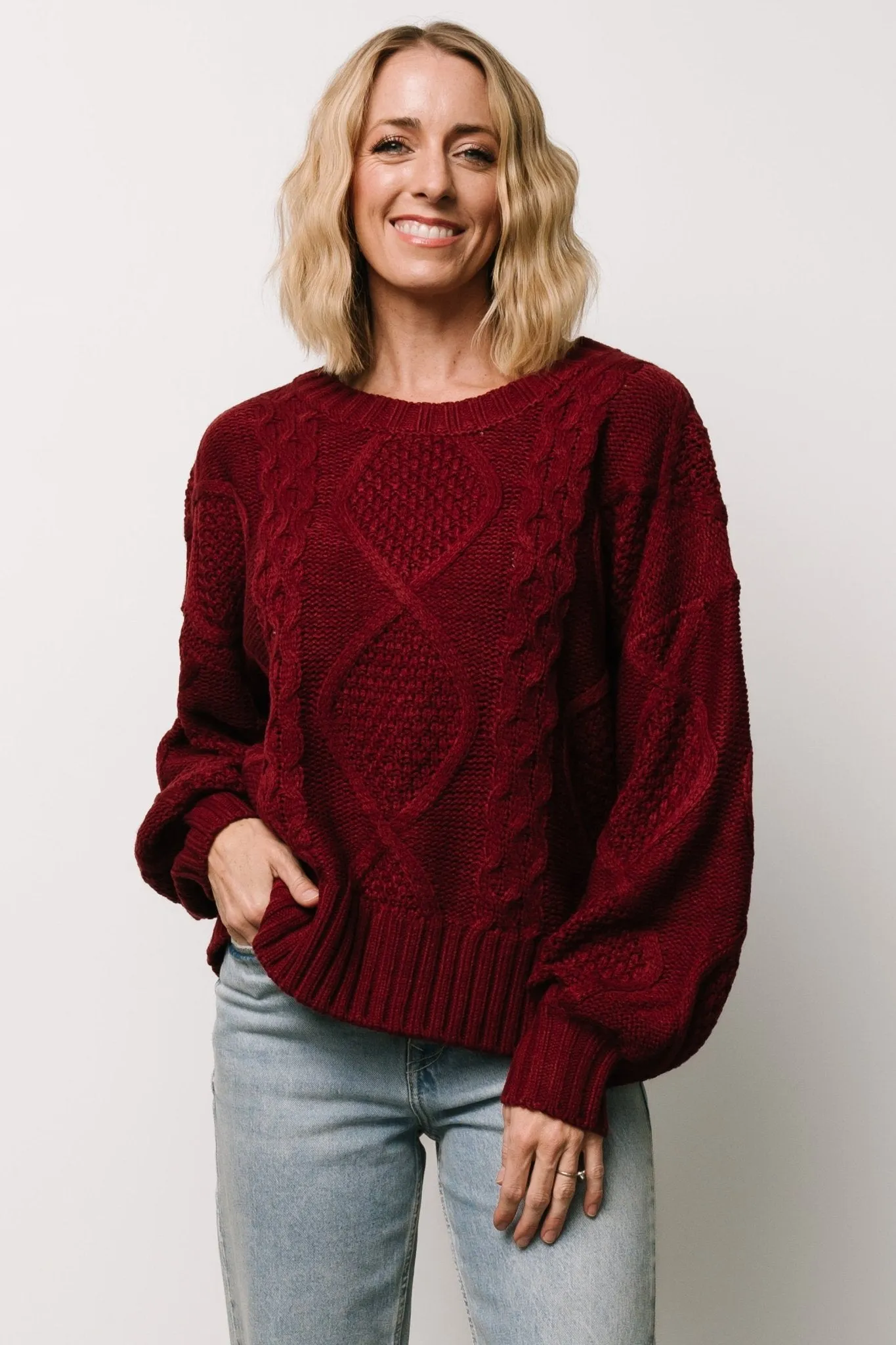 Anthony Knit Sweater | Wine sold by Baltic Born product image thumbnail 4