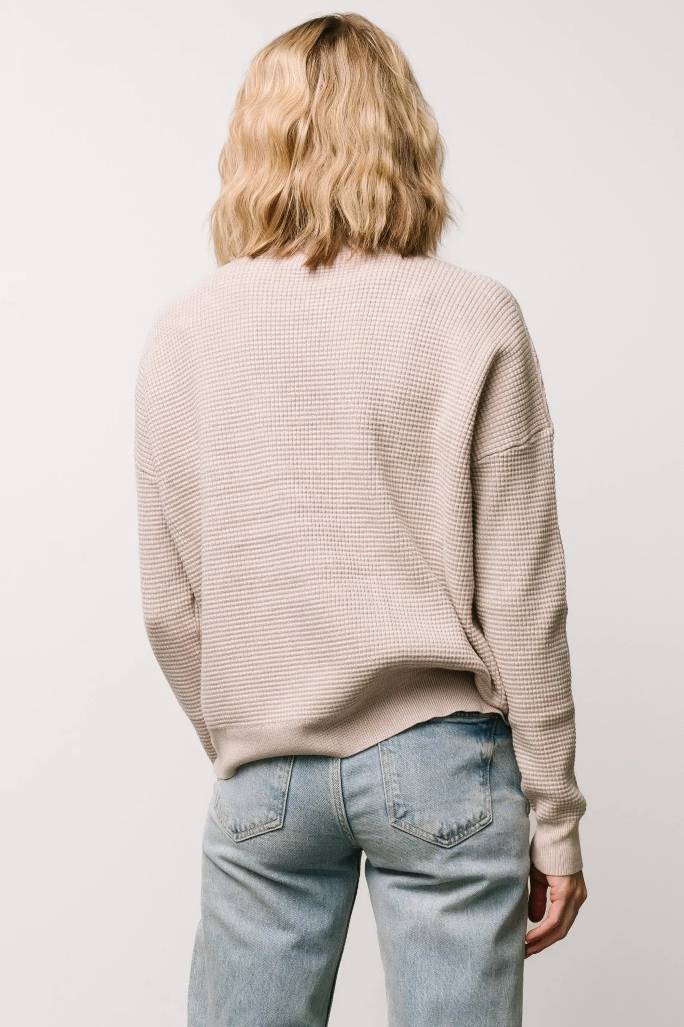 Carey Waffle Sweater | Taupe sold by Baltic Born product image thumbnail 4