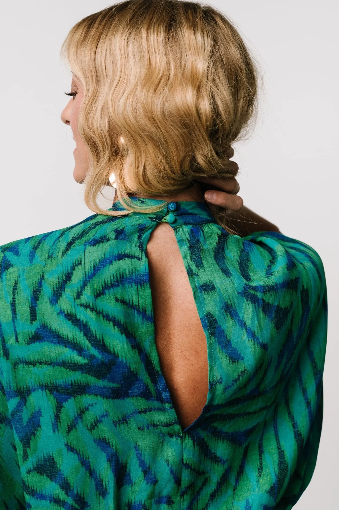 Janessa Midi Dress | Green + Blue Print sold by Baltic Born product image thumbnail 2