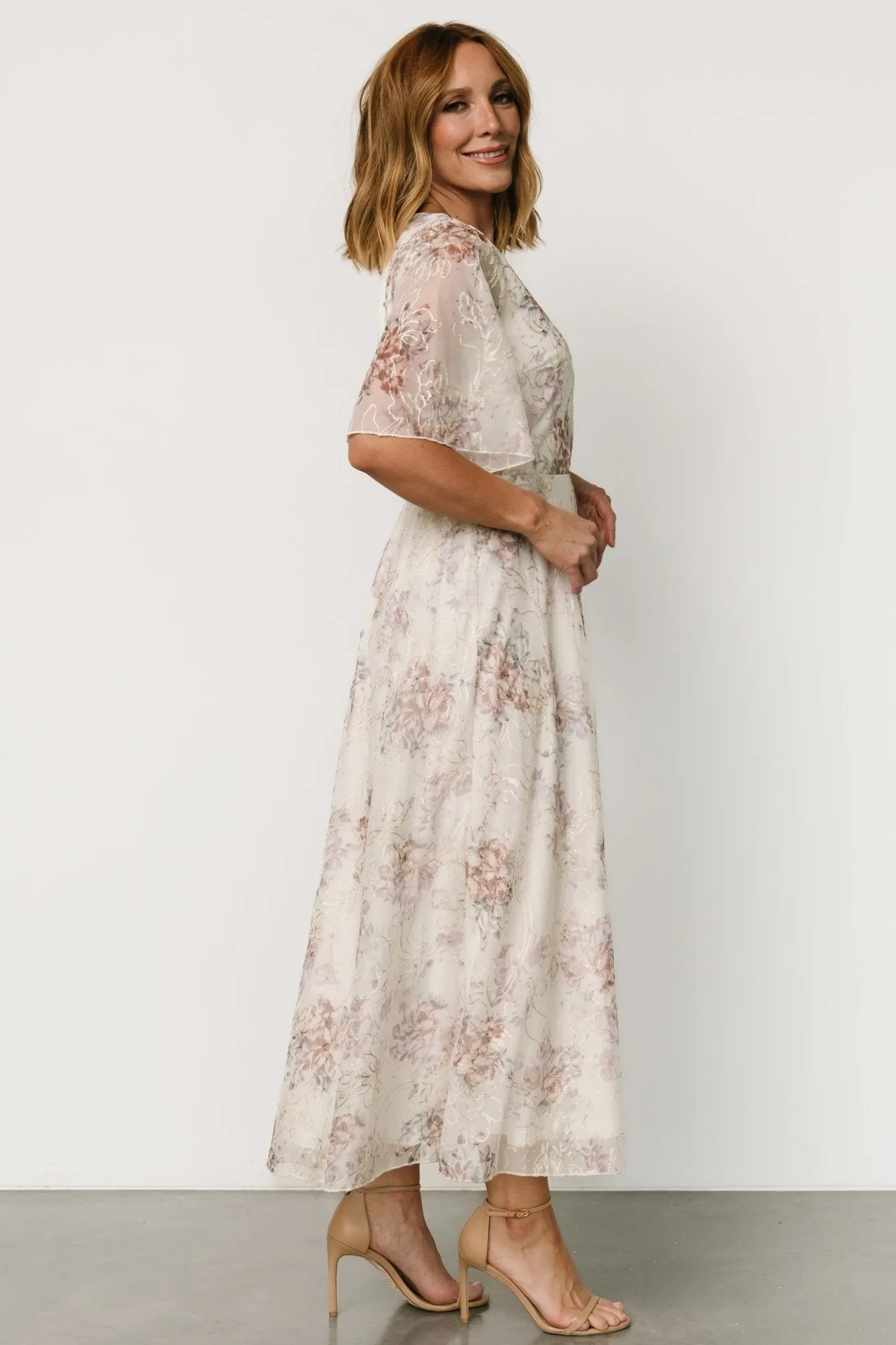 Kathreen Midi Dress | Ivory Floral sold by Baltic Born product image thumbnail 3
