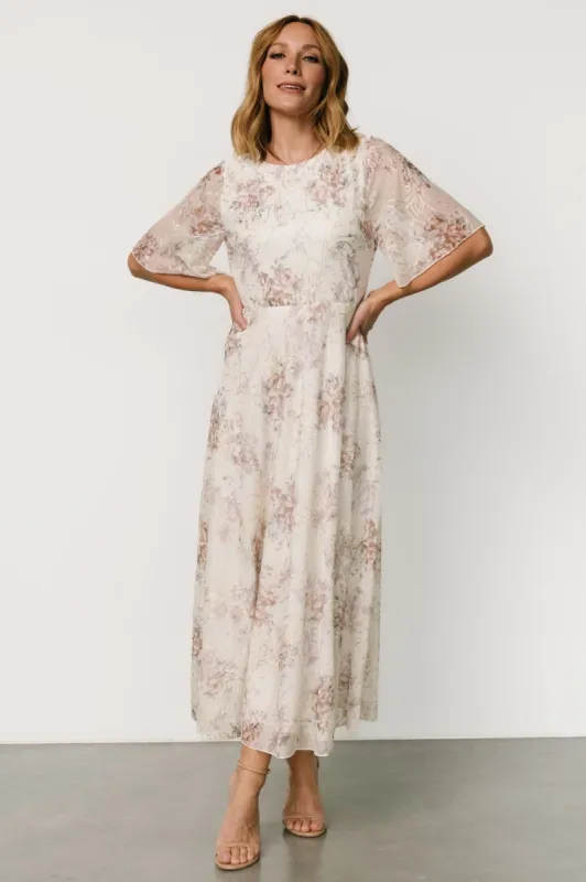 Kathreen Midi Dress | Ivory Floral sold by Baltic Born