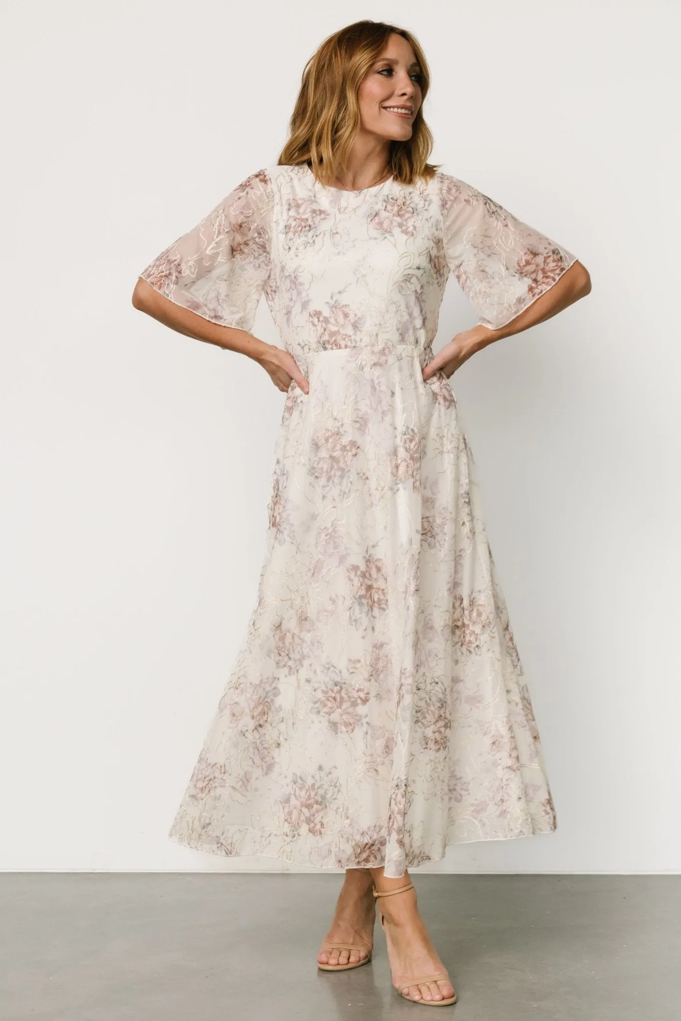 Kathreen Midi Dress | Ivory Floral sold by Baltic Born product image thumbnail 5