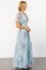 Cressida Tulle Maxi Dress | Blue + Off White Floral sold by Baltic Born