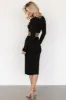 Birgitta Ribbed Sweater Dress | Black + Gold sold by Baltic Born