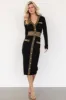 Birgitta Ribbed Sweater Dress | Black + Gold sold by Baltic Born