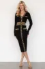 Birgitta Ribbed Sweater Dress | Black + Gold sold by Baltic Born