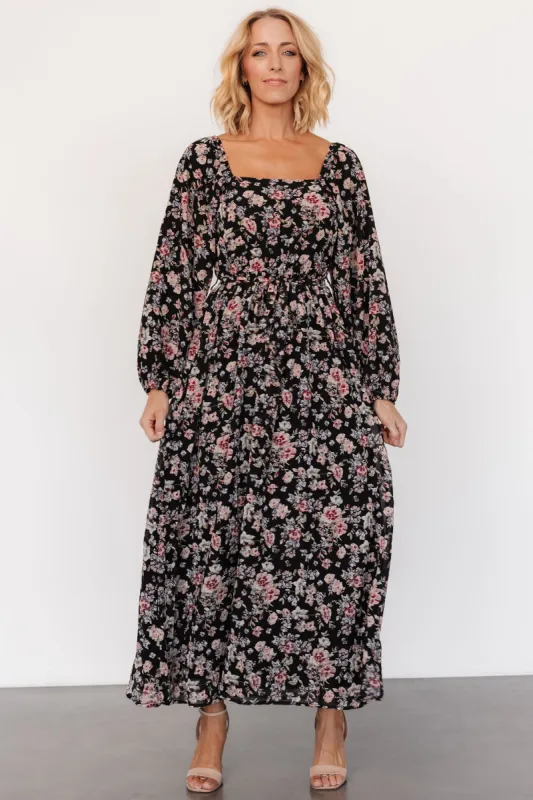 Della Dress | Black Multi Floral sold by Baltic Born