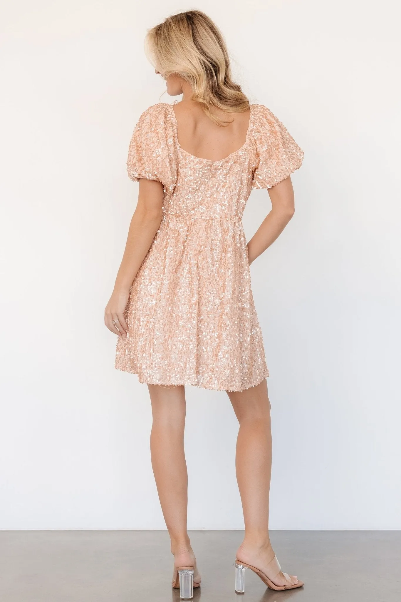 Ainsley Sequin Short Dress | Rose Gold sold by Baltic Born product image thumbnail 4
