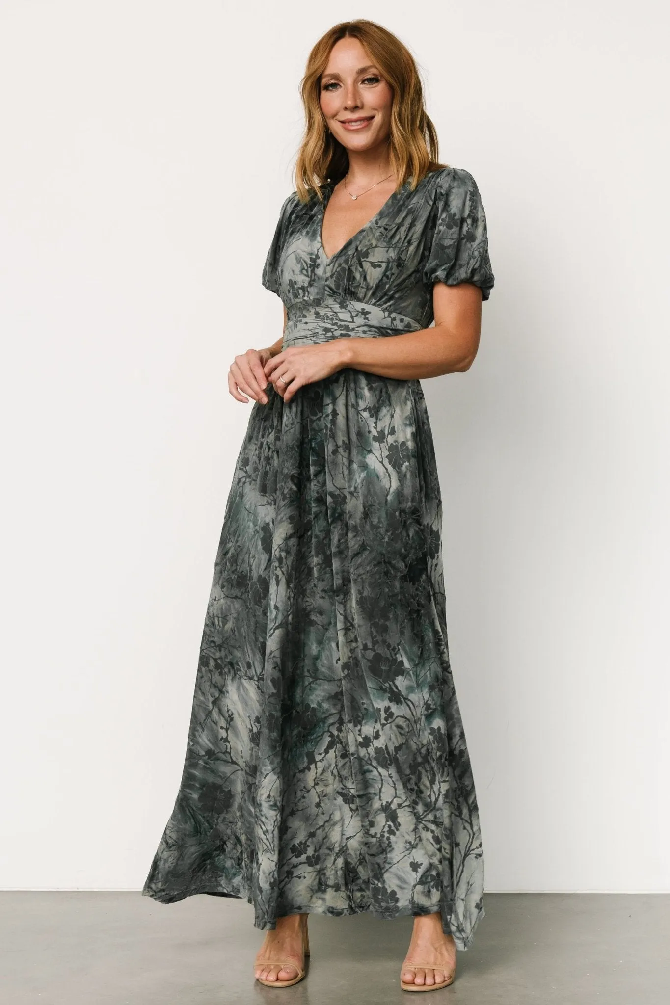 Leslie Velvet Maxi Dress | Slate Blue sold by Baltic Born product image thumbnail 4