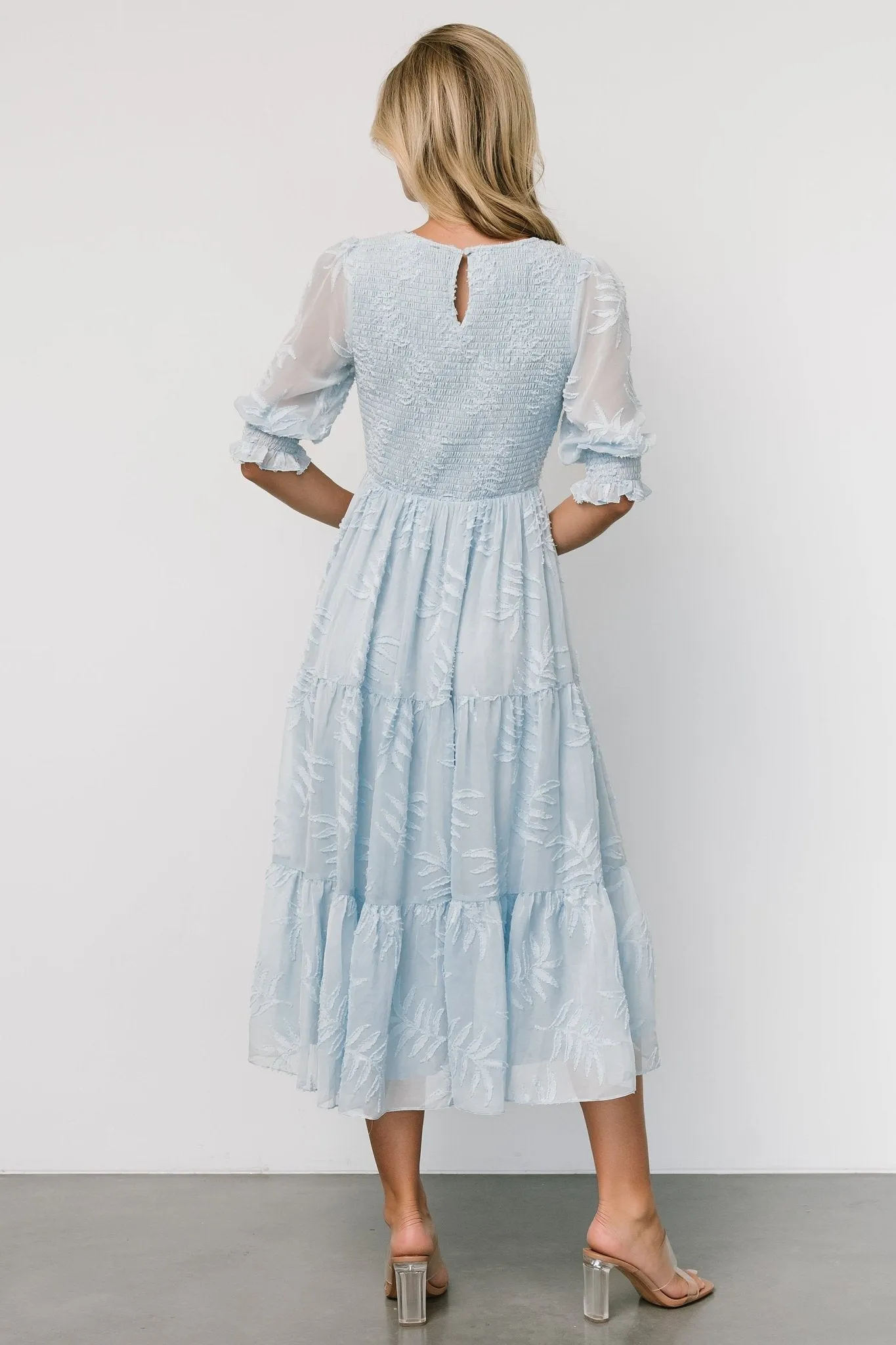 Nellie Smocked Midi Dress | Light Blue sold by Baltic Born product image thumbnail 4
