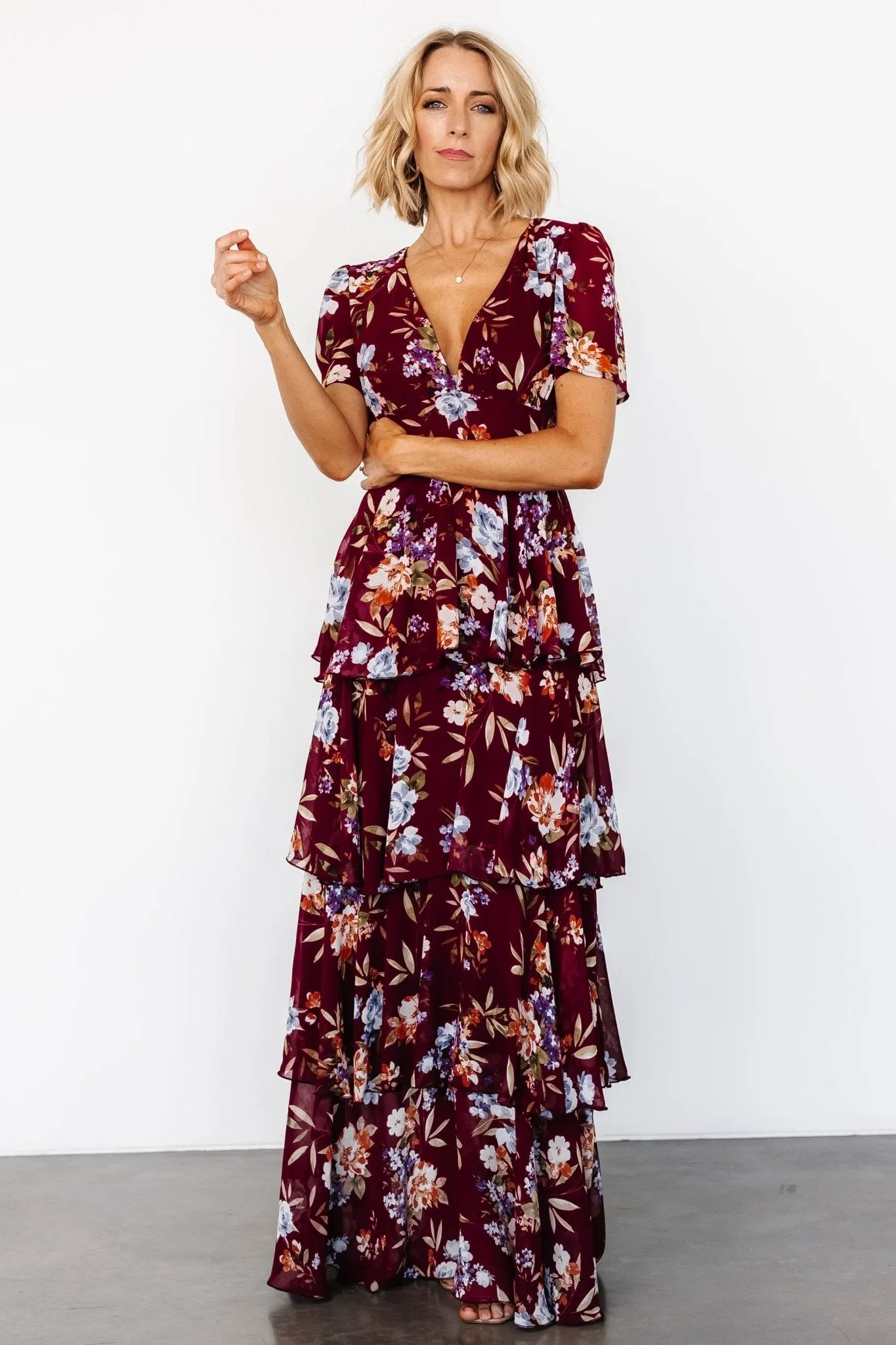 Montaigne Ruffle Maxi Dress | Mulberry Floral sold by Baltic Born product image thumbnail 5