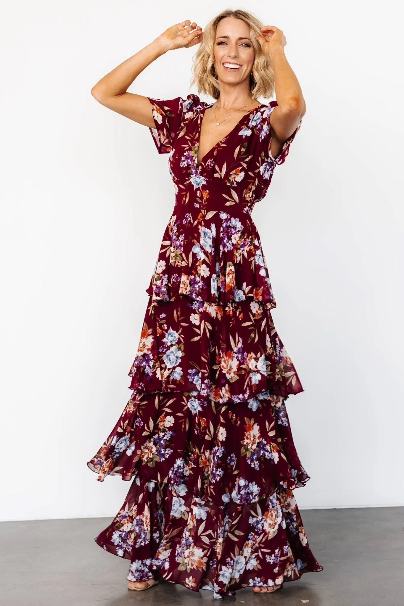 Montaigne Ruffle Maxi Dress | Mulberry Floral sold by Baltic Born product image thumbnail 3