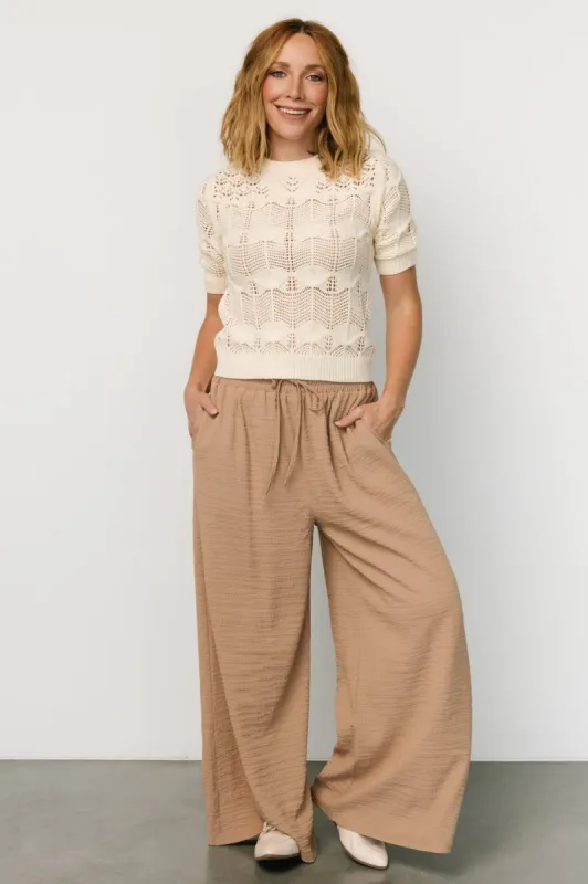 Florence Textured Pants | Beige sold by Baltic Born