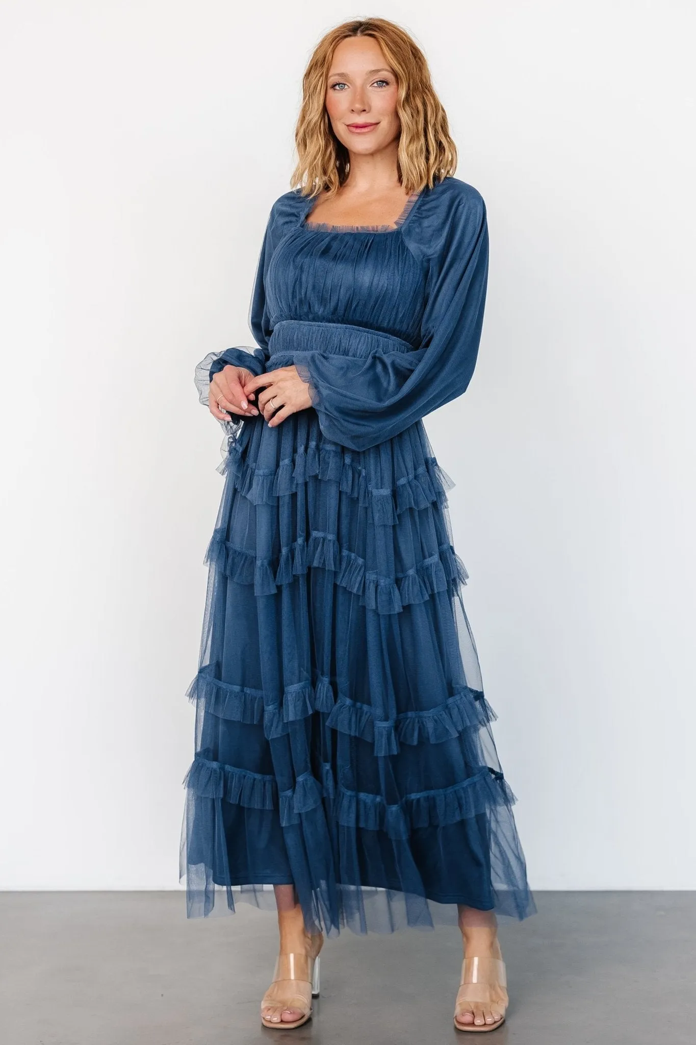 Hilda Tulle Maxi Dress | Vintage Navy sold by Baltic Born product image thumbnail 5