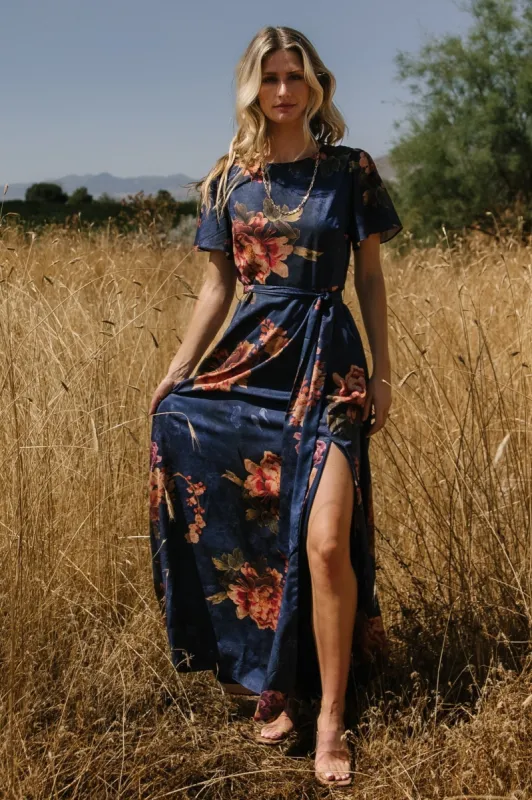 Colina Maxi Dress | Navy Floral sold by Baltic Born