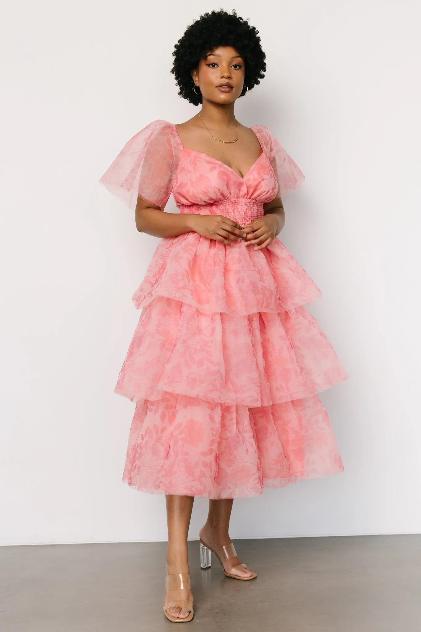 Antoinette Tulle Tiered Dress | Rose Floral sold by Baltic Born product image thumbnail 5
