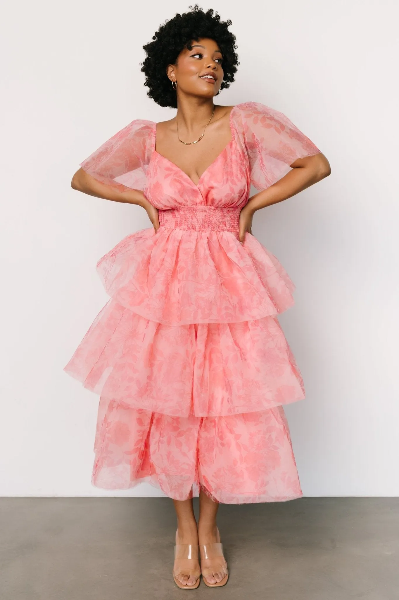 Antoinette Tulle Tiered Dress | Rose Floral sold by Baltic Born product image thumbnail 4