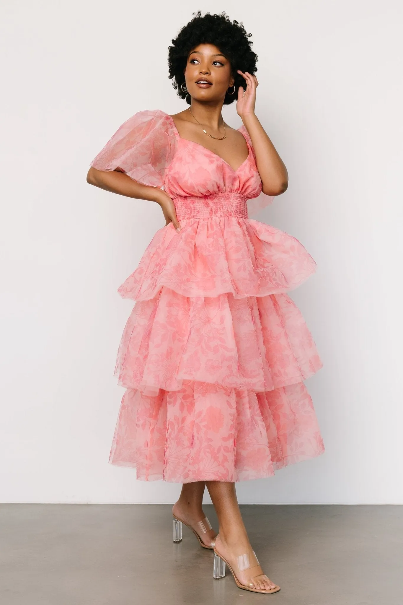 Antoinette Tulle Tiered Dress | Rose Floral sold by Baltic Born