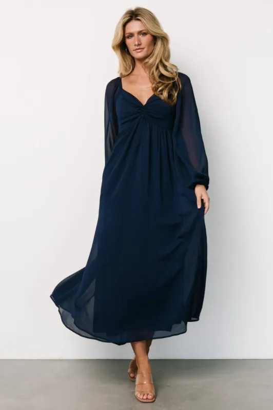 Dione Midi Dress | Navy sold by Baltic Born