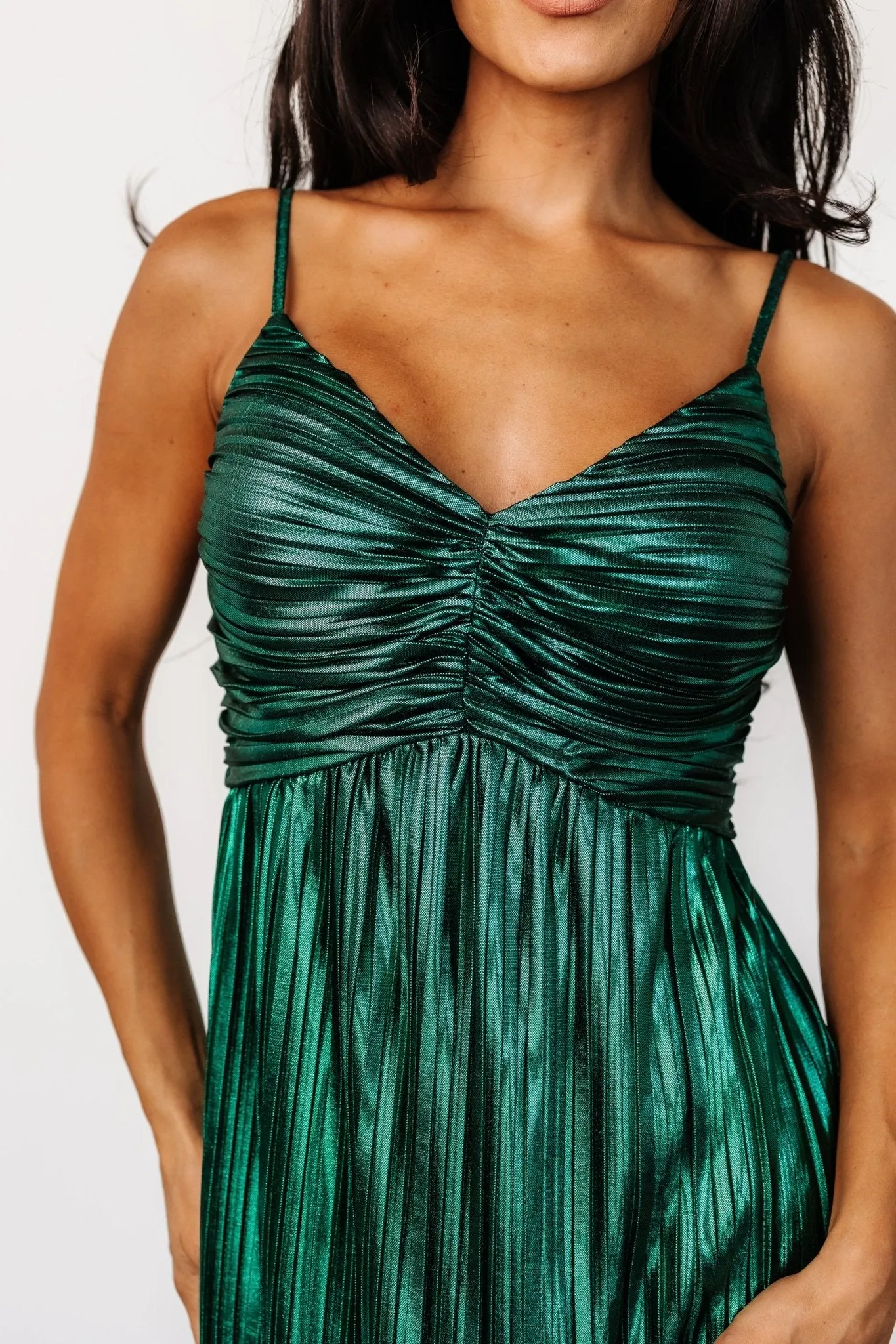 Cecilia Pleated Dress | Emerald sold by Baltic Born product image thumbnail 2