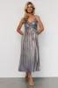 Cecilia Pleated Dress | Blue Shimmer sold by Baltic Born