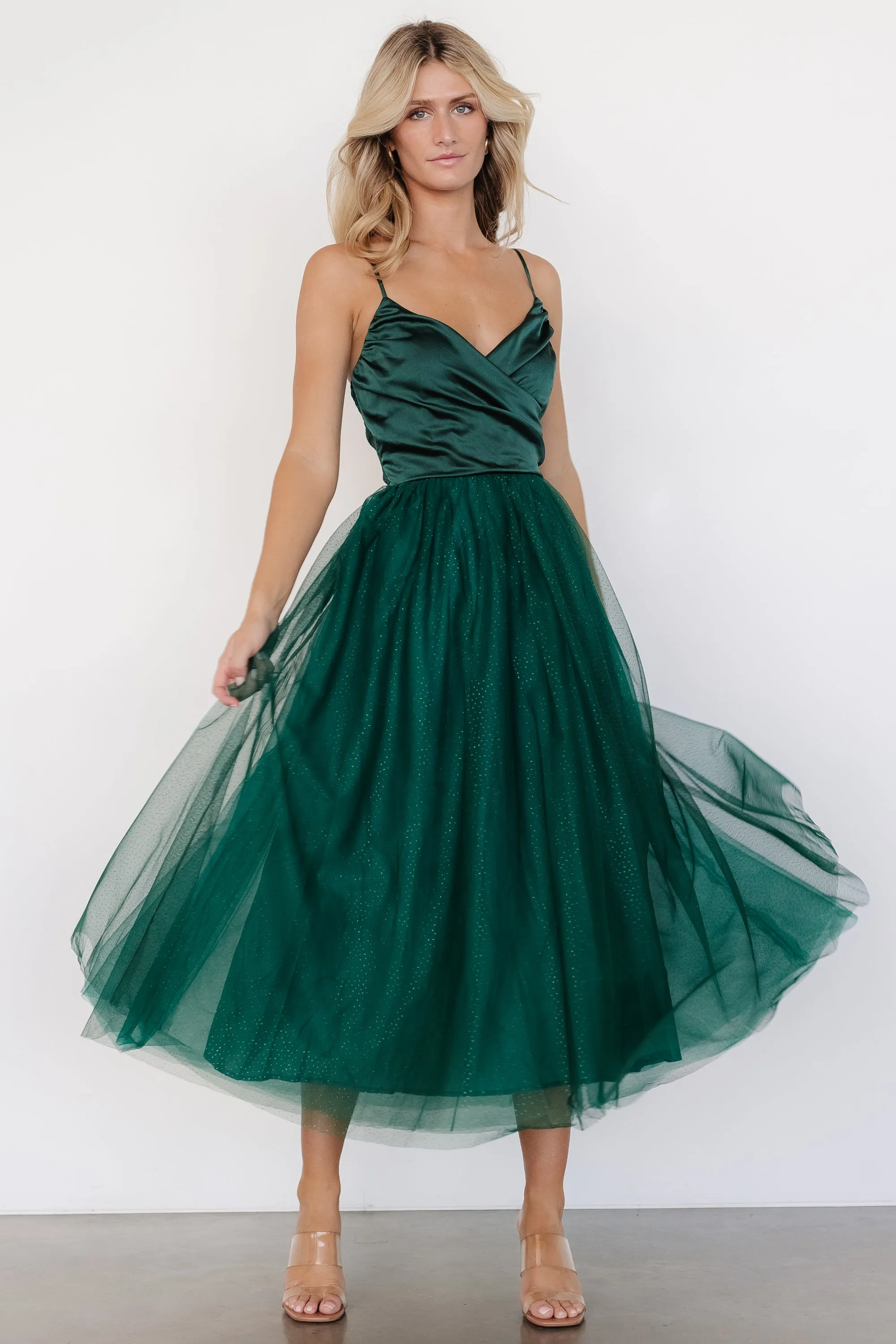Shonda Sparkle Midi Dress | Emerald sold by Baltic Born
