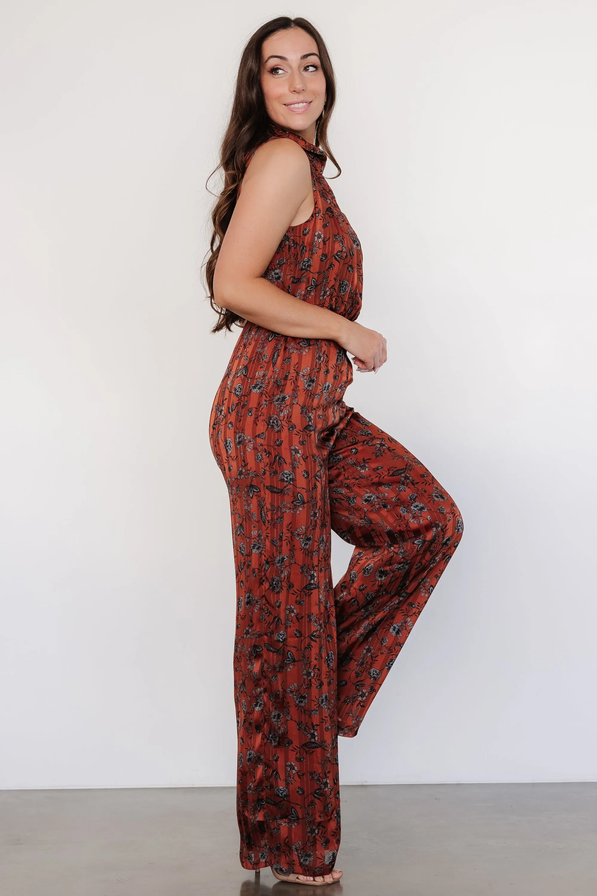 Suni Sleeveless Jumpsuit | Copper + Slate Floral sold by Baltic Born product image thumbnail 3