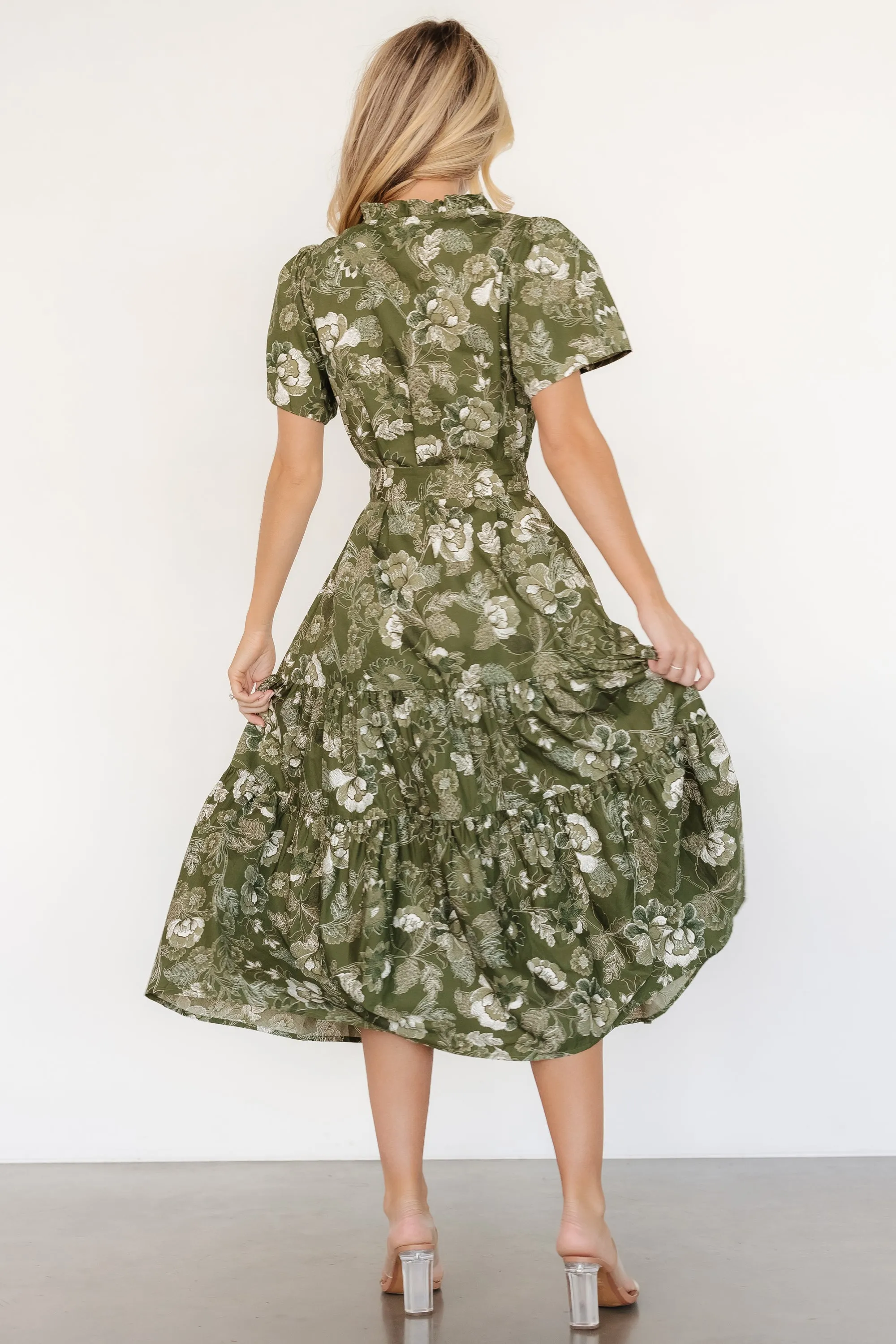 Adara Midi Dress | Olive Floral sold by Baltic Born product image thumbnail 4