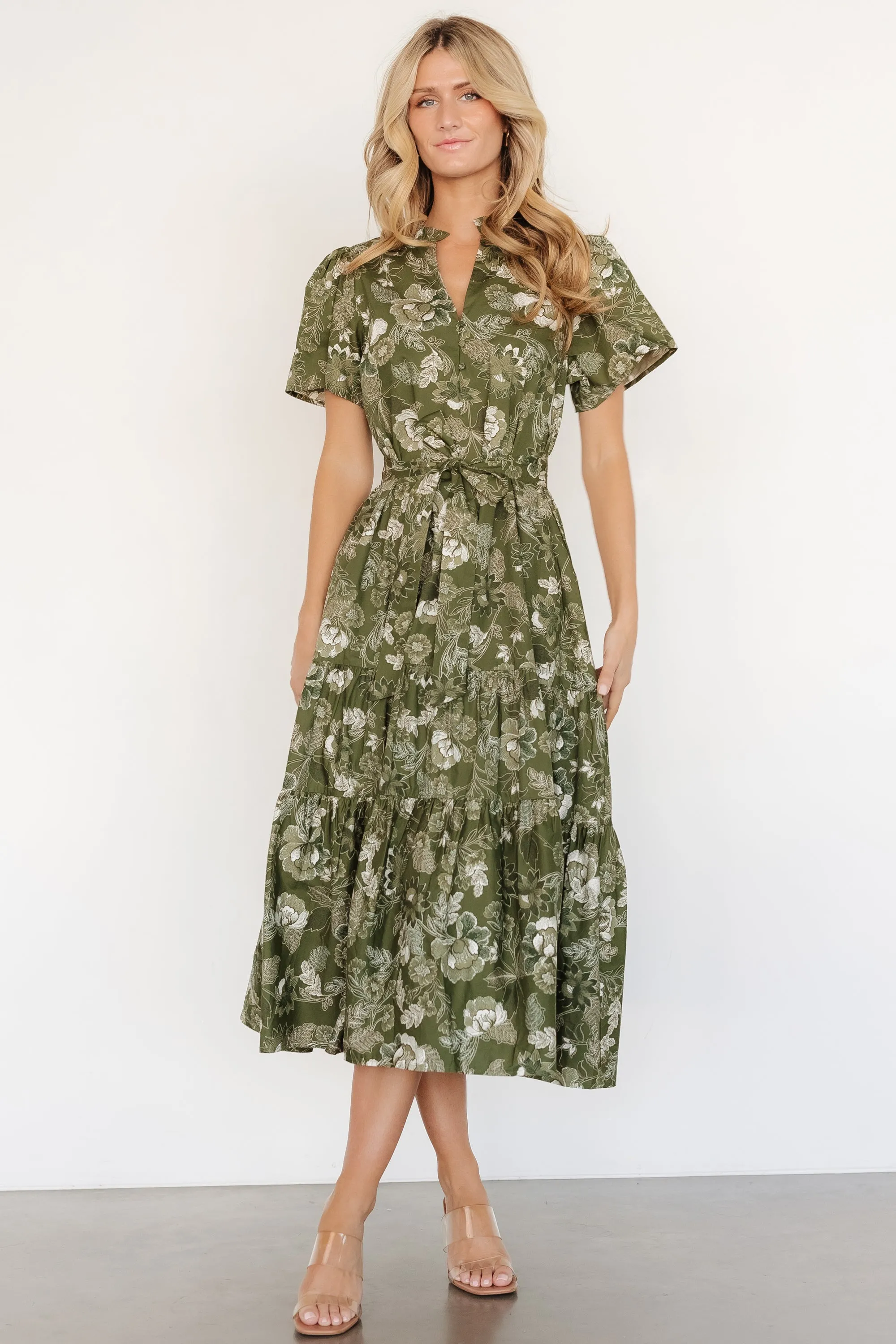 Adara Midi Dress | Olive Floral sold by Baltic Born product image thumbnail 5