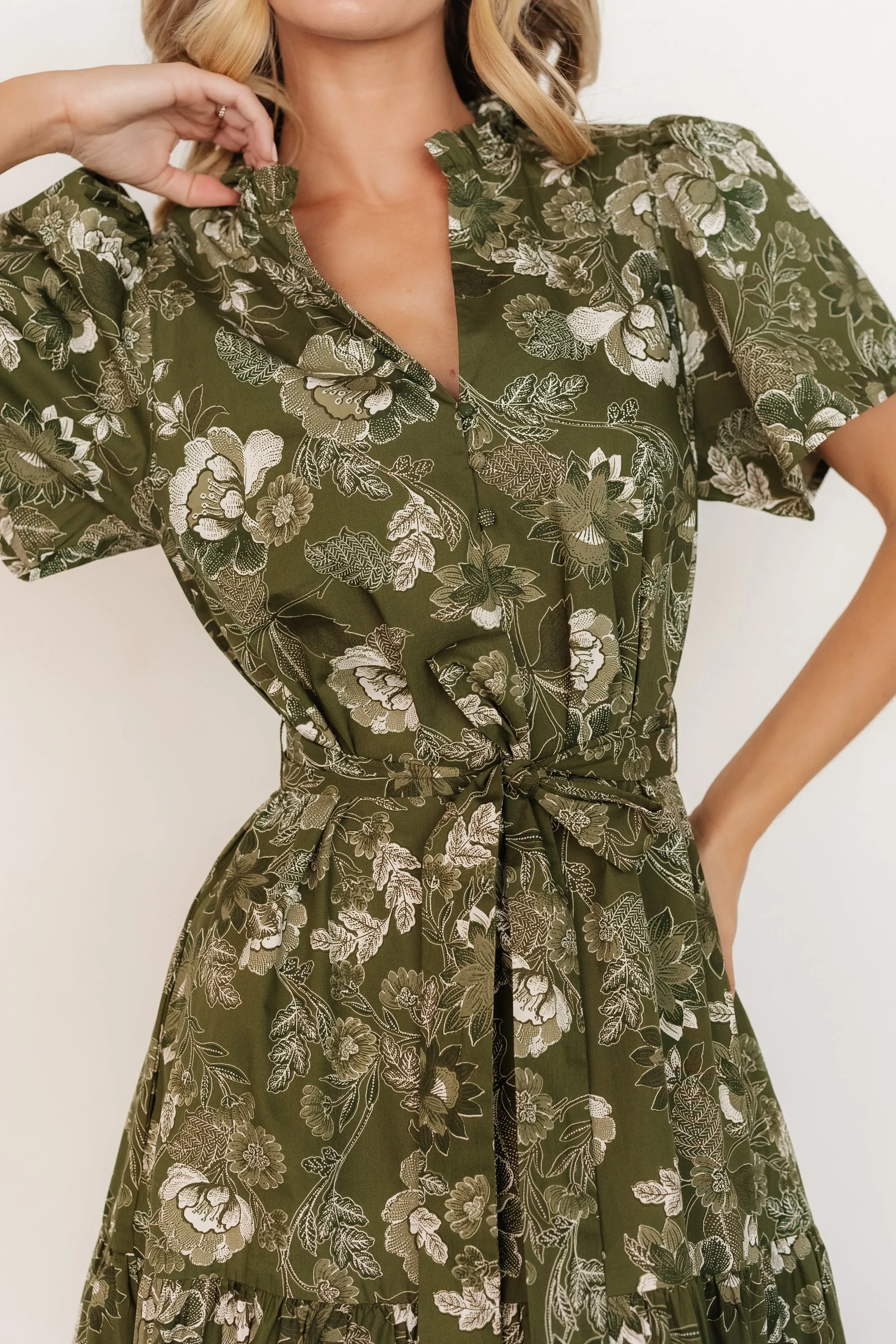 Adara Midi Dress | Olive Floral sold by Baltic Born product image thumbnail 2
