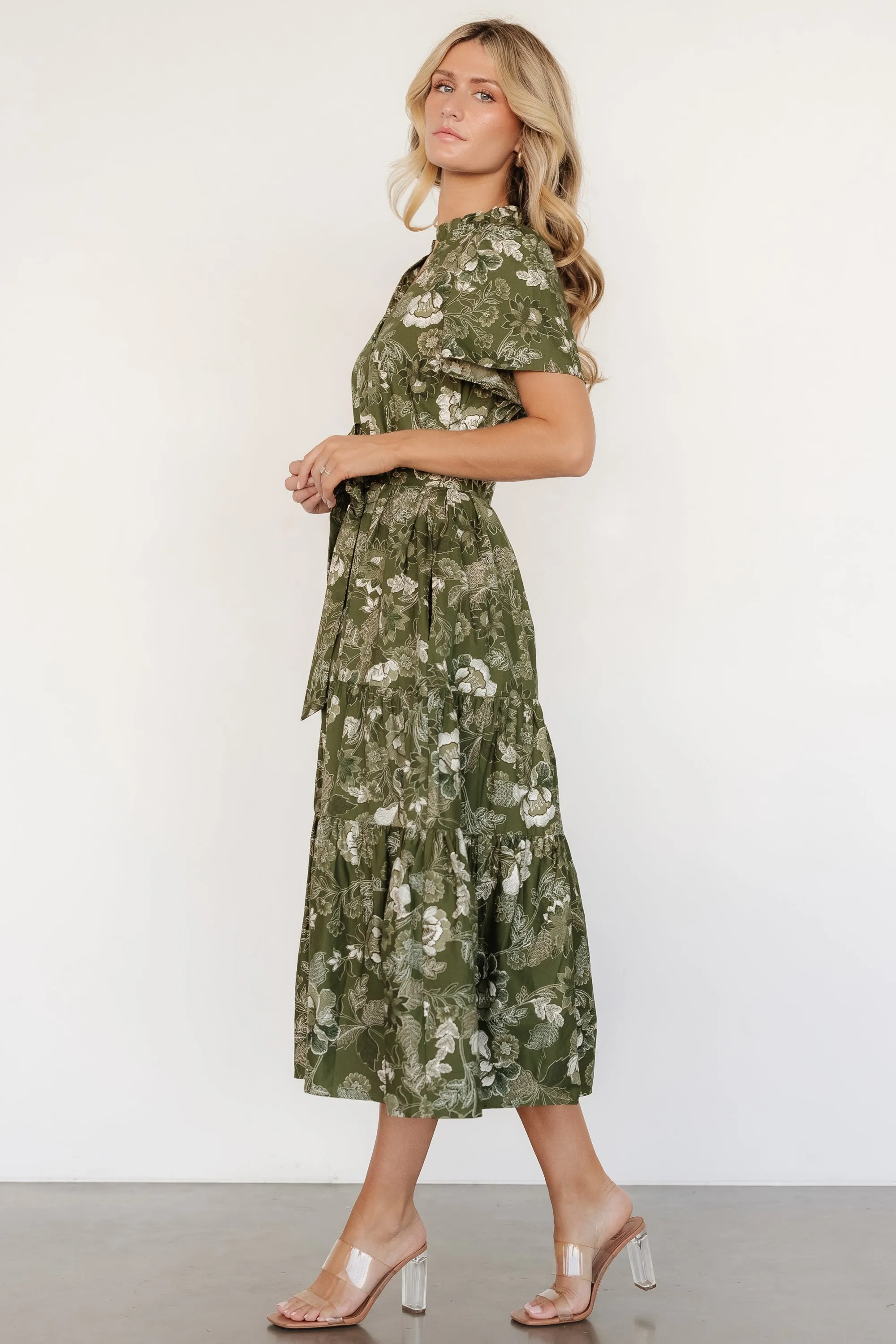 Adara Midi Dress | Olive Floral sold by Baltic Born product image thumbnail 3