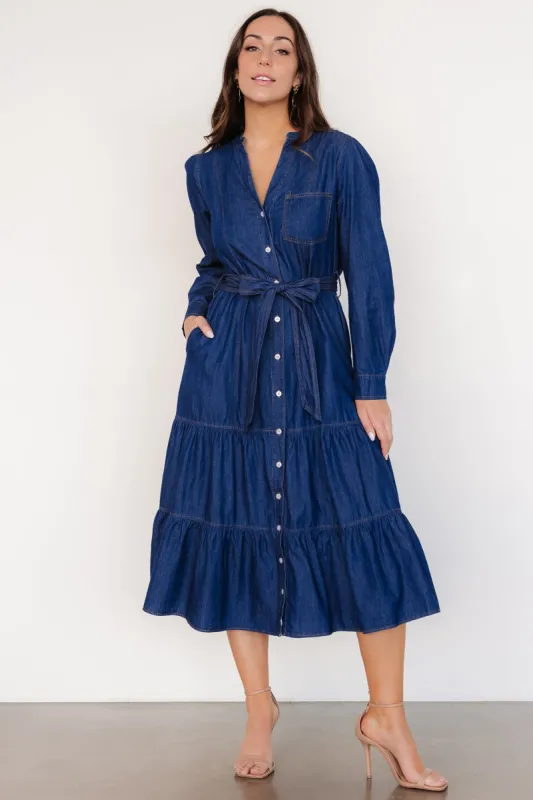 Misty Midi Dress | Denim Blue sold by Baltic Born