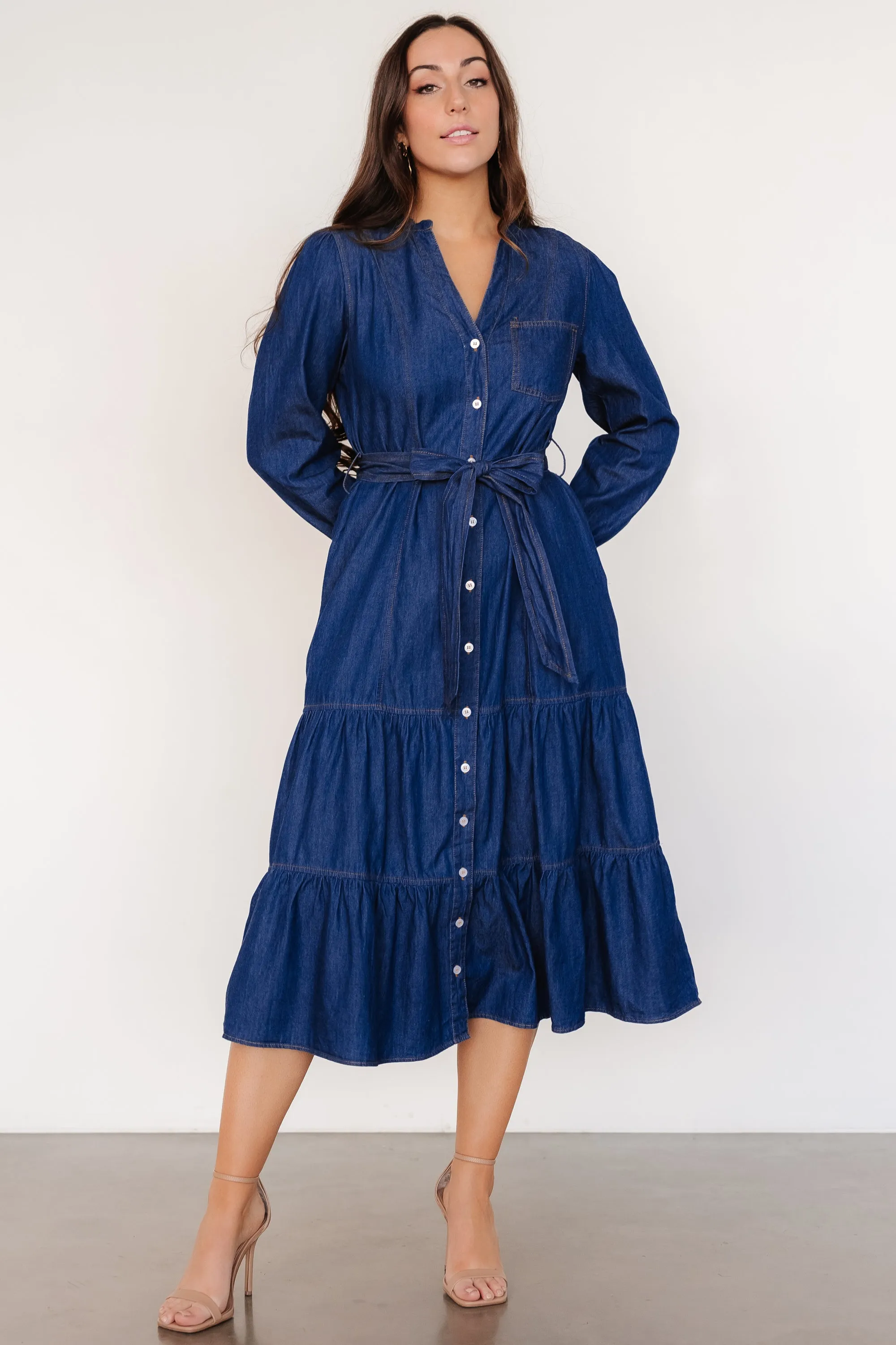 Misty Midi Dress | Denim Blue sold by Baltic Born product image thumbnail 5