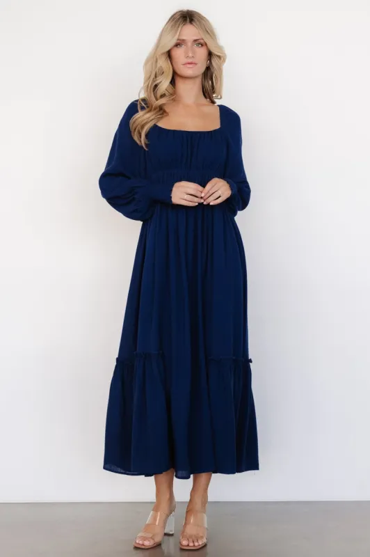 Vienna Long Sleeve Dress | Navy sold by Baltic Born