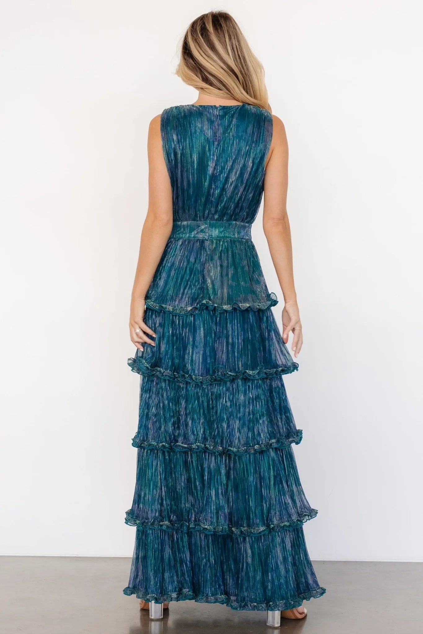 Quentin Shimmer Dress | Teal + Purple sold by Baltic Born product image thumbnail 4