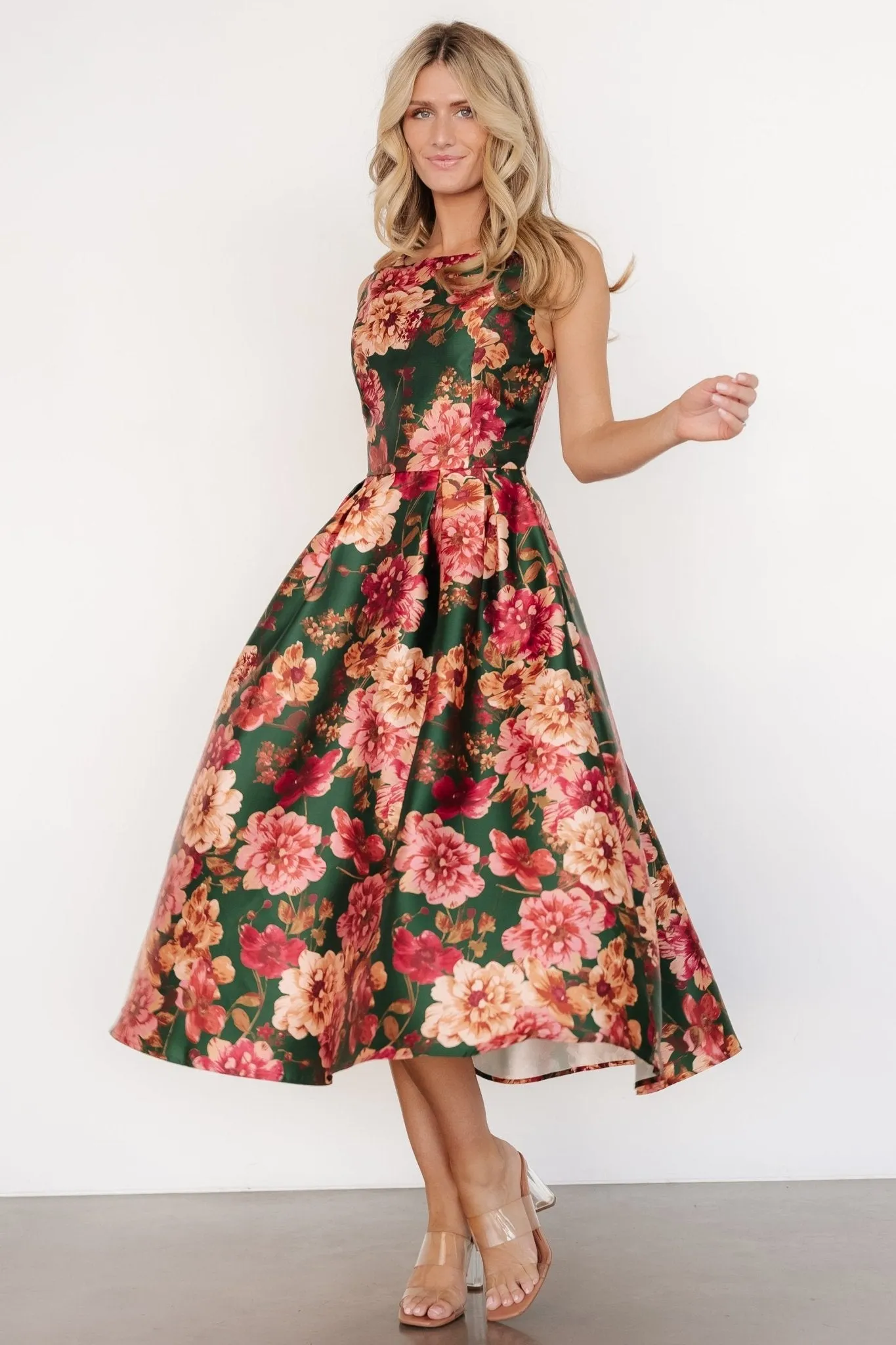 Wendy Sleeveless Dress | Emerald Multi Floral sold by Baltic Born product image thumbnail 3