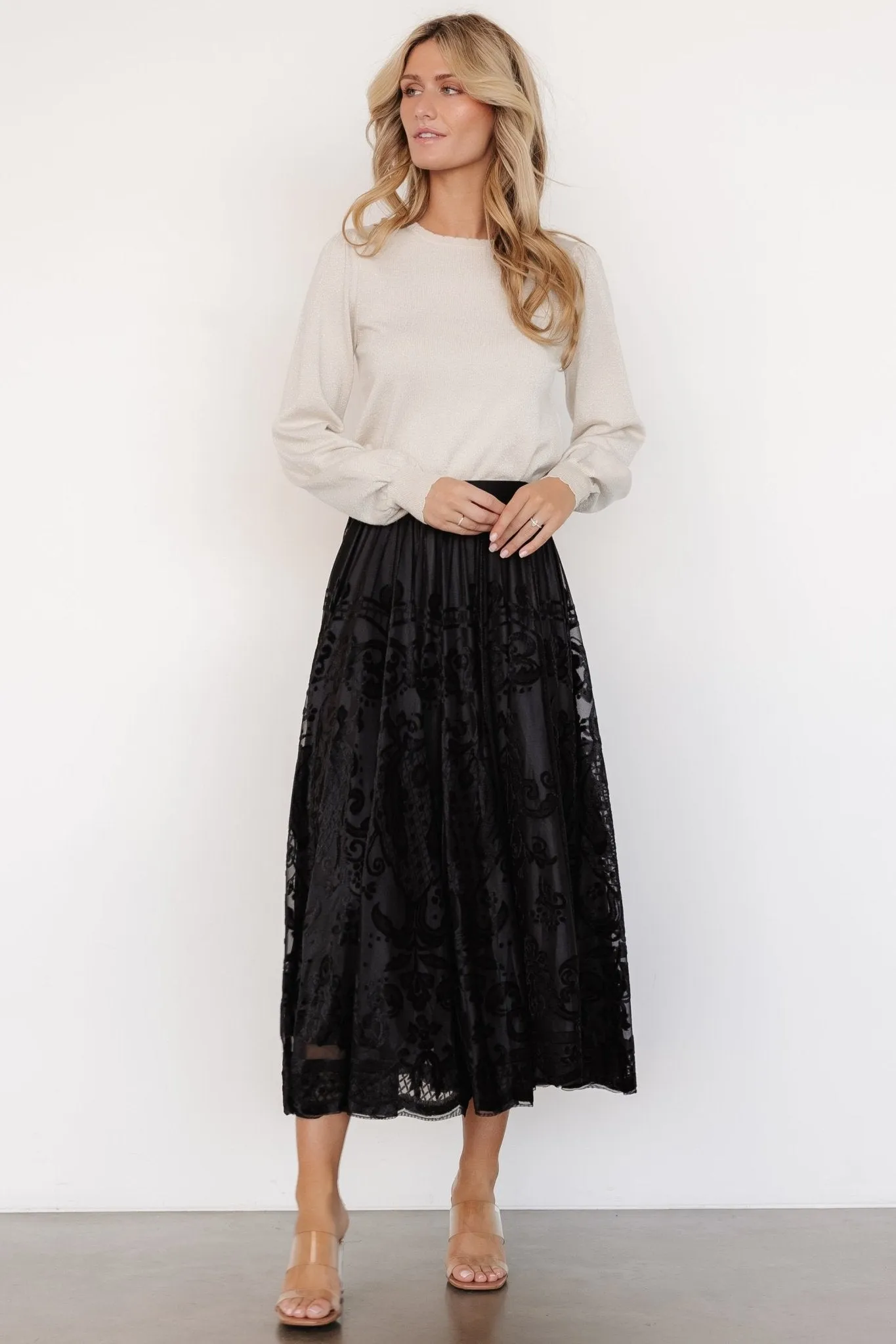 Palini Velvet Skirt | Black sold by Baltic Born product image thumbnail 5