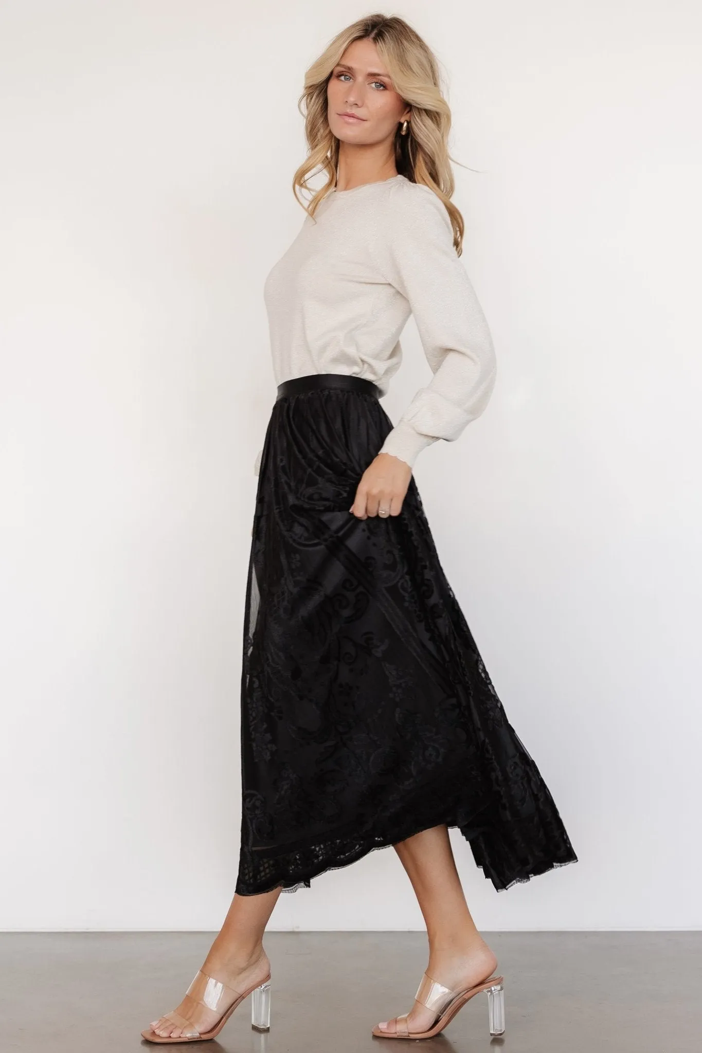 Palini Velvet Skirt | Black sold by Baltic Born product image thumbnail 3